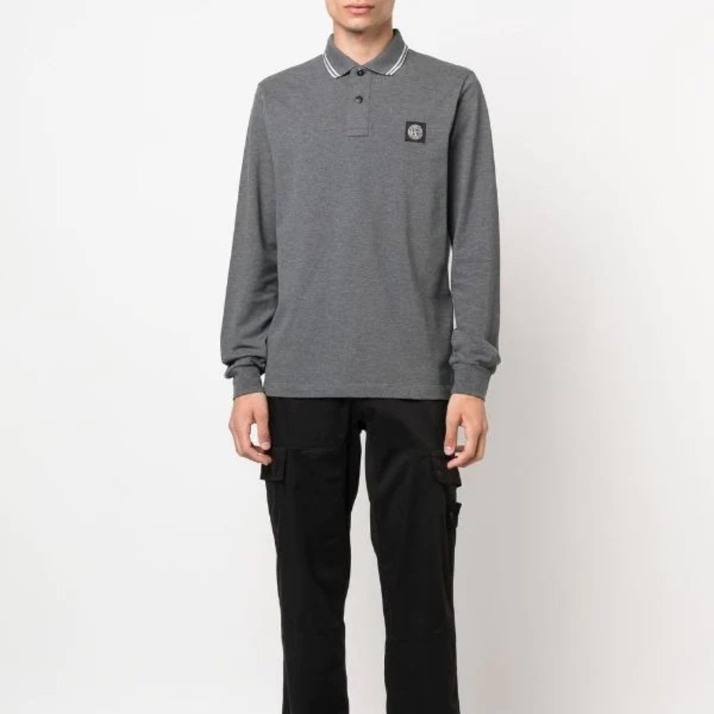 Stone Island Polo Longsleeve in dark grey